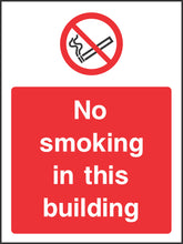 No smoking in this buiding Sign